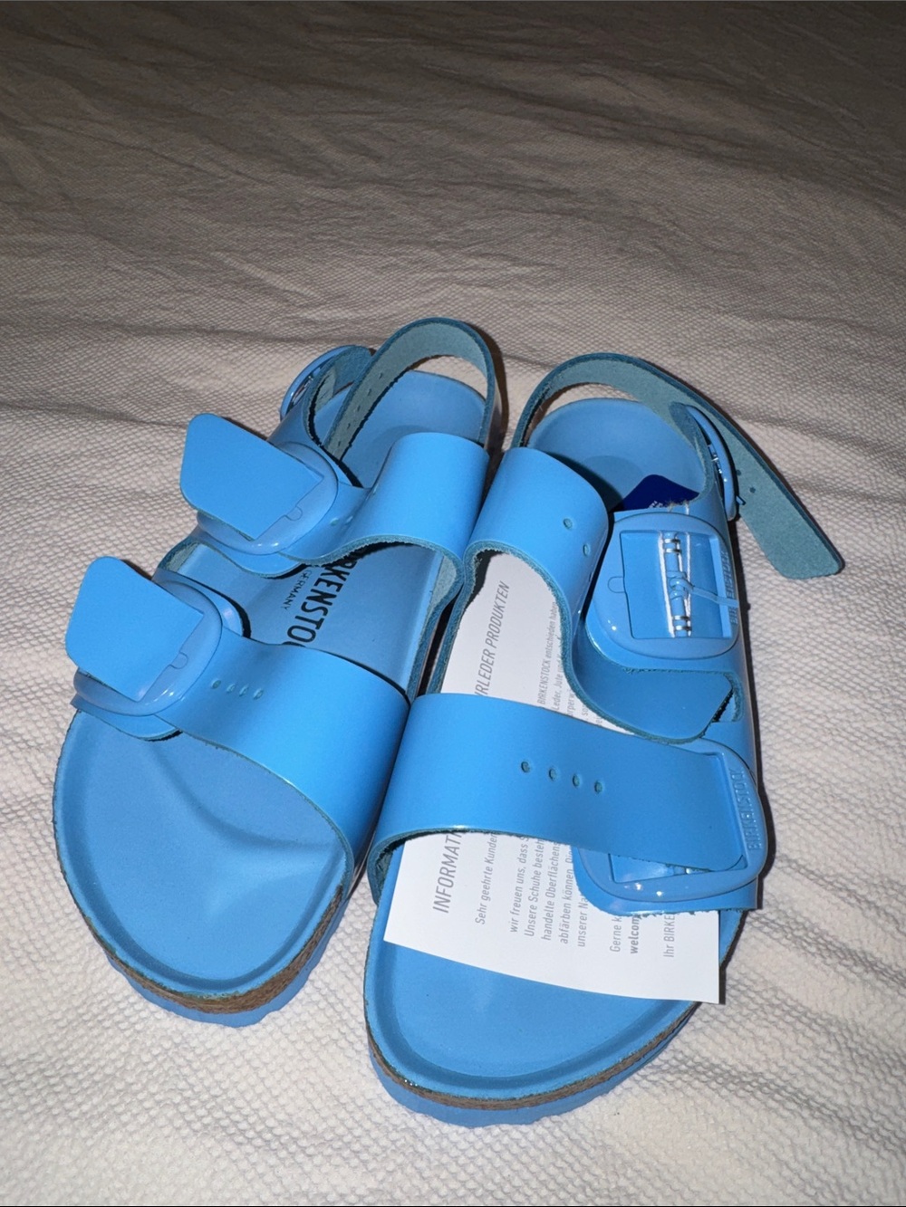 Birkenstock Women’s bright Blue Three-Strap Adjustable Sandals